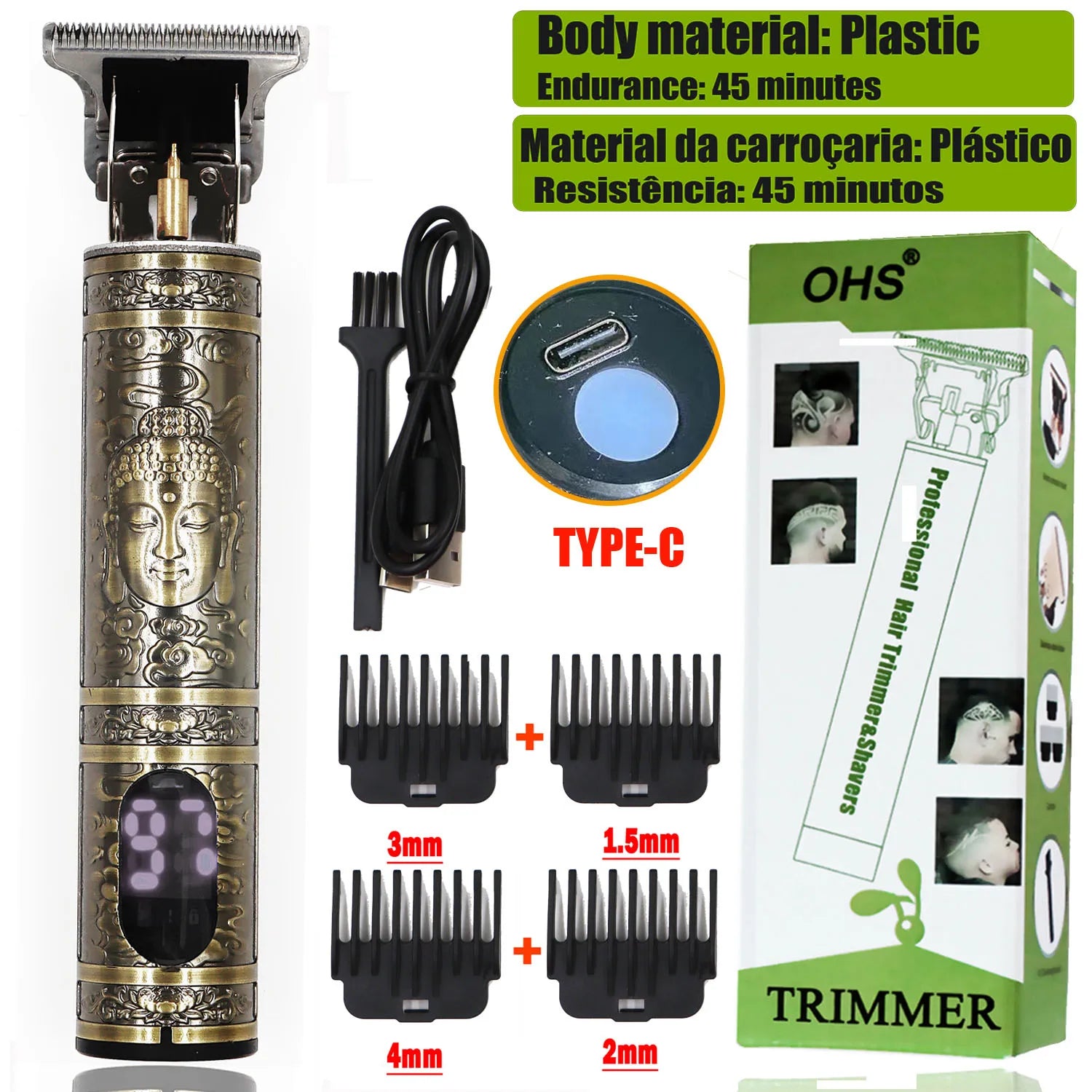 Rechargeable Vintage T9 Cordless Hair Cutting Machine Electric Shaver for Man Hair Clipper Barber Trimmer Beard Razors