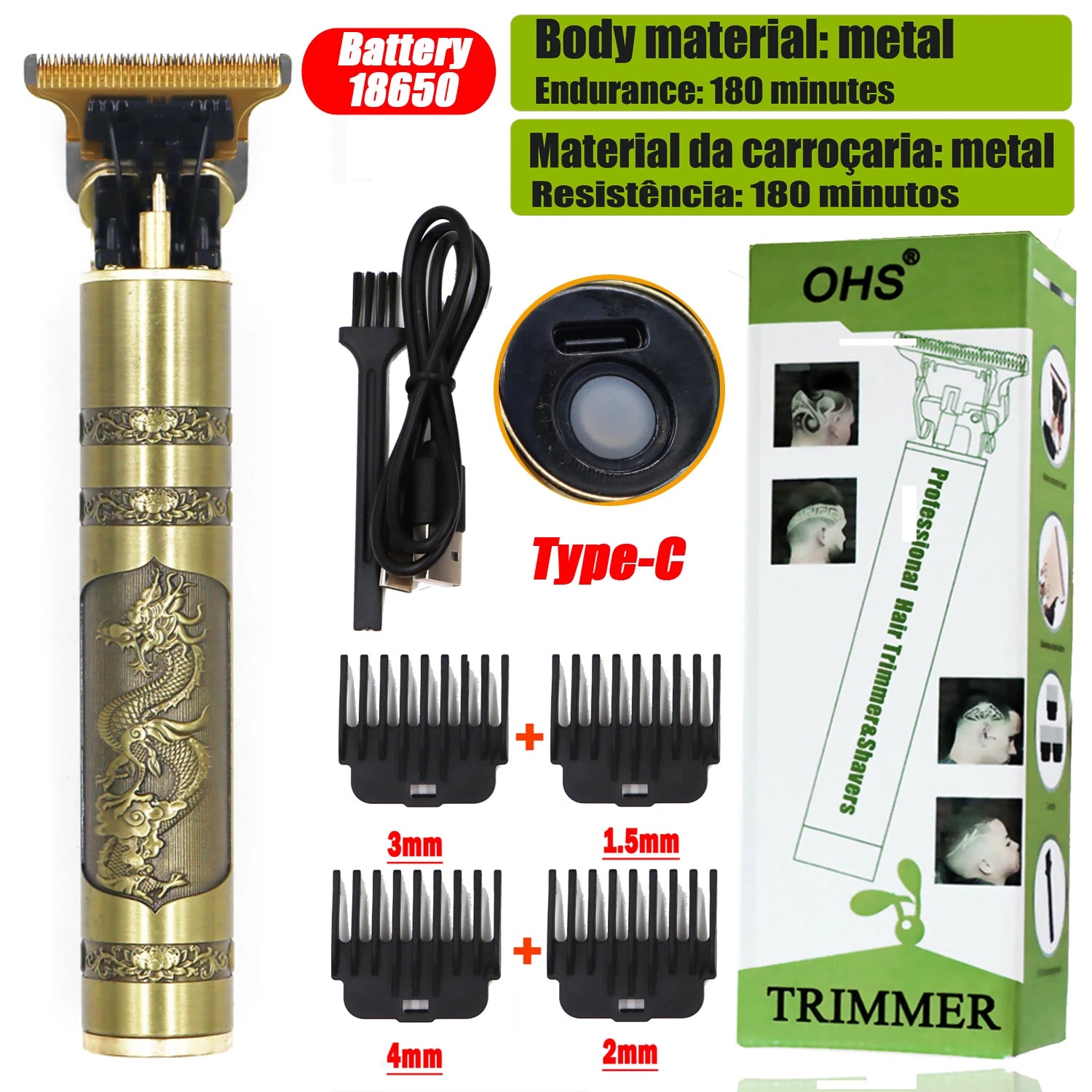 Rechargeable Vintage T9 Cordless Hair Cutting Machine Electric Shaver for Man Hair Clipper Barber Trimmer Beard Razors