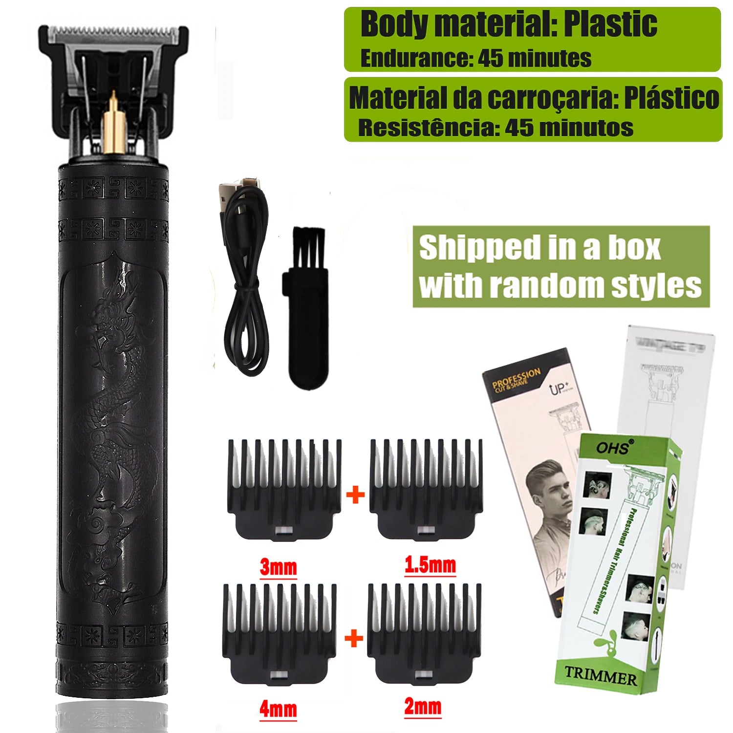 Rechargeable Vintage T9 Cordless Hair Cutting Machine Electric Shaver for Man Hair Clipper Barber Trimmer Beard Razors