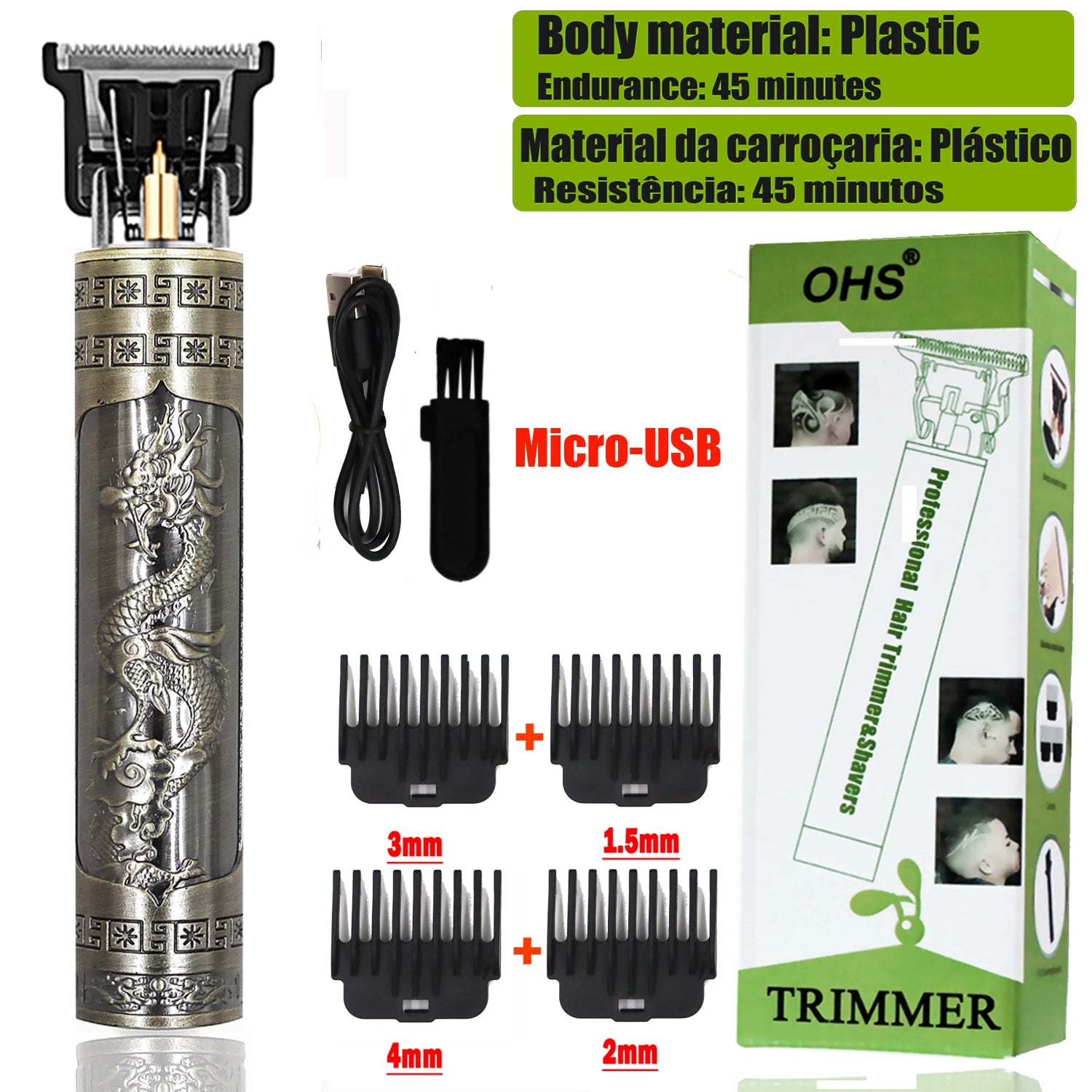 Rechargeable Vintage T9 Cordless Hair Cutting Machine Electric Shaver for Man Hair Clipper Barber Trimmer Beard Razors