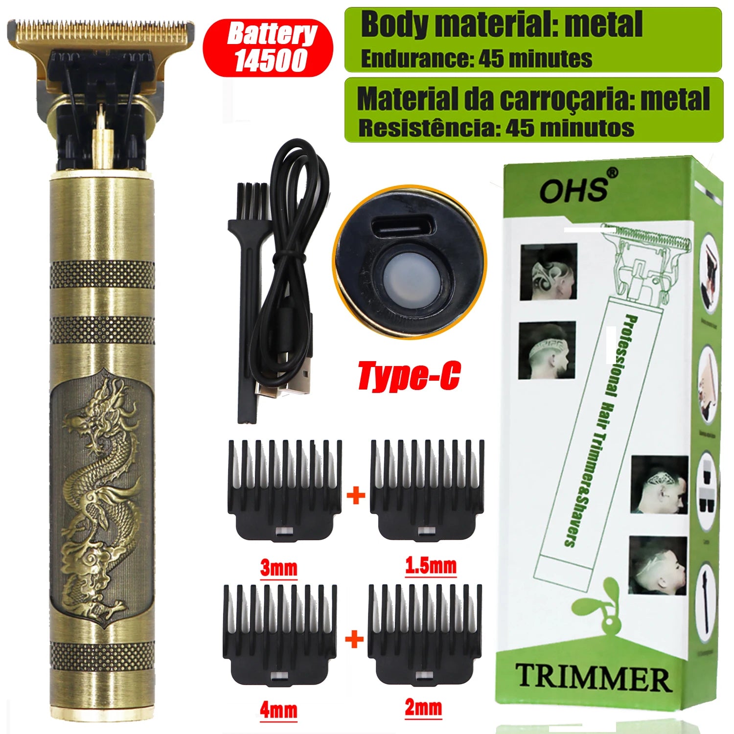 Rechargeable Vintage T9 Cordless Hair Cutting Machine Electric Shaver for Man Hair Clipper Barber Trimmer Beard Razors